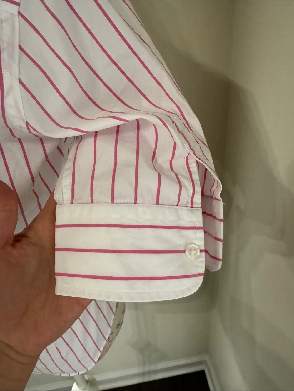 Ralph Lauren White Shirt with Pink Stripes - Picture 5 of 16
